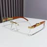 Rimless CutEdge Sunglasses  Metal Temple Retro Shades  HighYield Optical Interaction Hub 9