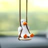 Cool White Swing Duck With Sunglasses Car Ornament 6