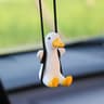 Cool White Swing Duck With Sunglasses Car Ornament 8