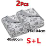 2Piece Premium Soft Fluffy Pet Blanket Set  HighQuality Warm Fleece Mat With Cute Paw Prints 11
