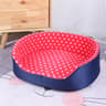 Plush Polka Dot Cat Bed With Support Walls And Padded Cushion 8