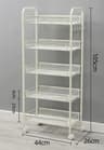 5Tier Rolling Storage Cart  Slim FloorStanding Utility Organizer With Wheels 8
