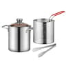 304 FoodGrade Stainless Steel Deep Fryer Pot With Strainer Basket  Lid 8