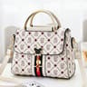 Womens Monogram Leather Shoulder Tote Bag 6