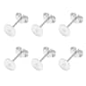 50Piece 925 SilverPlated Blank Post Earring Studs With Earring Backs 13