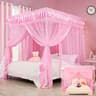 Princess Pink Twin Bed Canopy Curtains 8