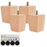 4Piece Solid Wood Square Furniture Replacement Legs Set 8