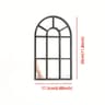 Minimalist Wooden Arched Windowpane Wall Mirror 6