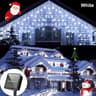 Solar Outdoor Icicle Curtain String Lights 7