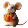 Handmade Festive Wool Felt Mouse Figurine 6