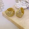 French Retro XStripe Waterdrop Golden Earrings 6