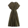 Vintage SingleBreasted Belted VNeck Midi Dress 3