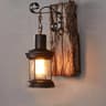 Industrial Vintage Metal Glass  Wood Base Wall Sconce 7