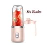 BlendGo Portable Smoothie Blender  USB Rechargeable 6Blade Juicer Bottle 7