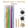 48 Inch Fairy Hair Tinsel Kit  1200 Sparkling Hair Extensions In 12 Colors 1