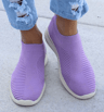 Womens Slip On Breathable White Casual Sneakers Comfort Lightweight Vulcanized Shoes 0