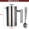BrewMaster Double Wall Stainless Steel French Press Coffee Maker 3