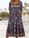Summer Breeze Bohemian Maxi Dress With Short Sleeves 3