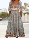 Summer Breeze Bohemian Maxi Dress With Short Sleeves 5
