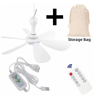 Silent USB Ceiling Fan With Remote Control 6 Blade Hanging Canopy Fan 6