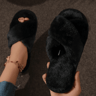 CozyCross Womens Fuzzy Slippers Soft Fur Indoor Open Toe Slides 5