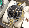 OLEVS Luxury Mens Watch Stainless Steel Chronograph Waterproof With Moon Phase 2