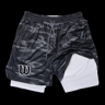 FlexMotion 2 In 1 Mens Double Layer Running Shorts With Inner Compression Liner 8