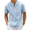 CoastLounge Cotton Linen Henley Shirt For Men 2
