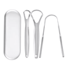 PureSteel Metal Tongue Scraper Cleaner Set 0