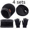 WinterGuard 4Piece Velvet Hat Scarf  Gloves Set 5