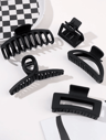 FlexiHold Mixed Shape Strong Grip Hair Claw Clips Set 6