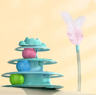 Interactive Cat Turntable Toy With Feather And Ball 3