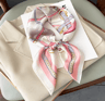 Silk Feeling Square Scarf For Women 8