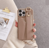 Leather Crossbody Wallet Phone Case With Ring Holder And Lanyard For IPhone 4