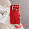 Leather Crossbody Wallet Phone Case With Ring Holder And Lanyard For IPhone 7