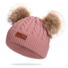 PomPom Cozy Kids Knit Beanie Double Wool Hat For Boys And Girls 8