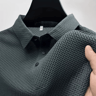 Mens Breathable Business Casual Short Sleeve Polo Shirt Summer Comfort Top 0