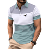 Mens Logo Print Casual Polo Shirt Short Sleeve Summer Style 9