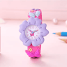 Kids Cartoon Learning Watch Flower Butterfly Soft Strap 6