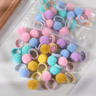 Colorful Fluffy Hair Elastics For Kids Soft Ponytail Bands Set 4