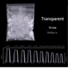 French Coffin False Nail Tips Set 500 Piece Natural Transparent Acrylic Tips 4