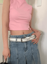 Womens Black Rivet Jeans Belt Fashion Personality Style 4