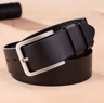 Mens Vintage Leather Belt Casual Black Pin Buckle Wide Belt 3