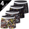 Mens Printed Boyshort Underwear Comfortable Stretch Plus Size Trunks 7