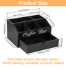 Wooden Coffee Bar Organizer Coffee Rack With Storage Compartments 6