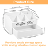 Wooden Coffee Bar Organizer Coffee Rack With Storage Compartments 7