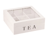 Wood Tea Bag Storage Box With Clear Lid And Dividers 5