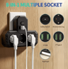 EU Multi Socket Wall Plug Adapter Four Way Power Socket Space Saving Design 15