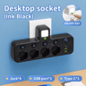 EU Multi Socket Wall Plug Adapter Four Way Power Socket Space Saving Design 4