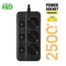 EU Power Strip With Independent Switches Multi Socket Extension Adapter 5